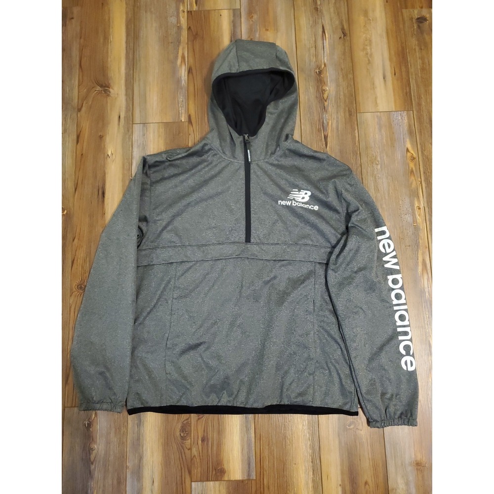 NWT New Balance Jacket New With Tags Gray Hooded Half Zip Men's Size: Large